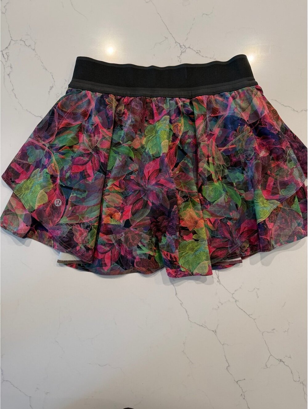 Lululemon Court Rival High Rise Skirt Floral Multi Color Tennis Size 6